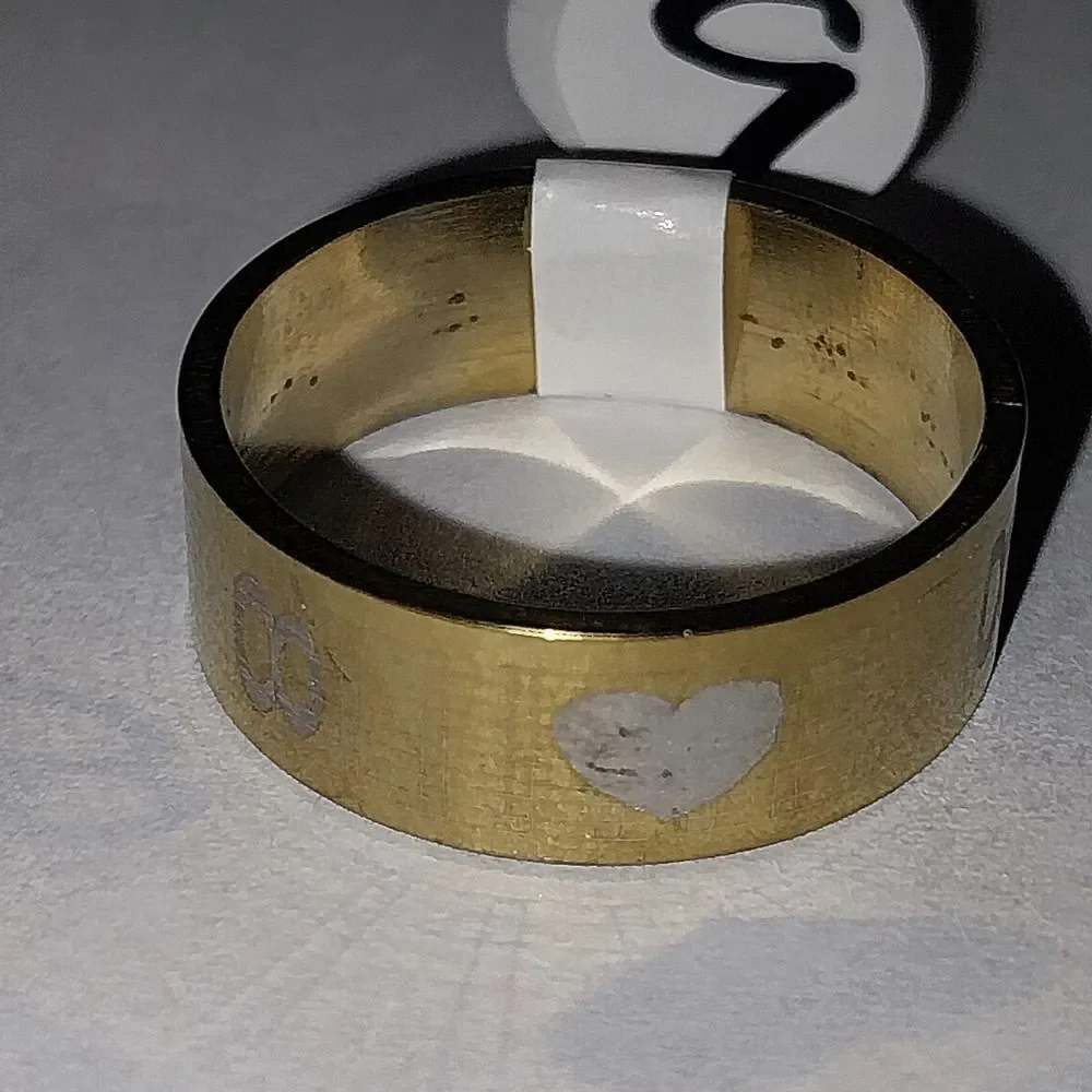 Stainless steel wide band hypoallergenic nickel free Men's ring sz 9